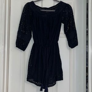 Hollister On or Off Shoulder Romper Navy Blue